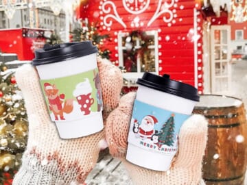 40 Count Double Layer Christmas Coffee Cup Sleeves $10.10 After Coupon (Reg. $14) – $0.25 each! Fits 12 oz to 20 oz Cups, 5 Designs per Set