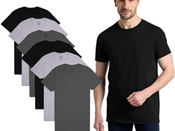 Fruit of the Loom 6-Pack Men’s Eversoft Cotton Short Sleeve Pocket T-Shirts from $13.47 (Reg. $45.99) – $2.25/shirt!