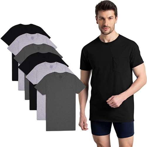Fruit of the Loom 6-Pack Men’s Eversoft Cotton Short Sleeve Pocket T-Shirts from $13.47 (Reg. $45.99) – $2.25/shirt!