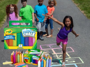 48 Count Crayola Washable Sidewalk Chalk Set $3.70 (Reg. $7.67) – 8¢ each