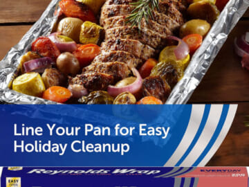 200 Sq Ft Roll of Reynolds Wrap Aluminum Foil as low as $8.39 After Coupon (Reg. $14.49) + Free Shipping – $0.04/ Sq Ft