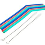 Set of 6 Silicone Straws and 2 Cleaning Brushes only $3.71 shipped!