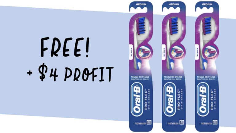 Get 3 Oral-B Toothbrushes for FREE + $4 Profit!