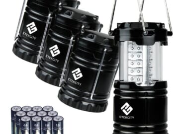 4 Pack Etekcity LED Camping Lantern $22.94 (Reg. $26.99) – $5.74/lantern! provides up to 50 hours of bright light!