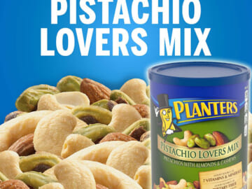Planters Pistachio Lovers Mix, 1.15lb Canister as low as $7.73 Shipped Free (Reg. $11.96)