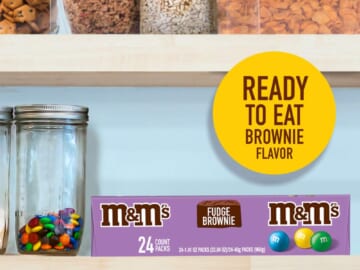 24-Count M&M’S Fudge Brownie Singles Chocolate Candy as low as $16.11 After Coupon (Reg. $24) + Free Shipping – $0.67 /1.41 Oz Pouch