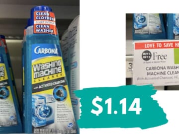 $1.14 Carbona Washing Machine Cleaner & $1.44 Color Grabber Sheets