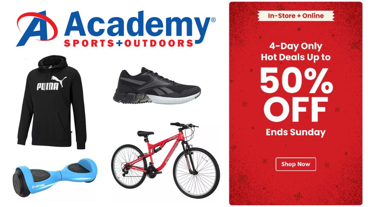 Academy Sports 50% Off Outdoors, Apparel & More