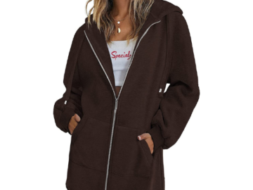 Women’s Zip Up Hoodies Long Fleece Jacket from $19.79 After Code + Coupon (Reg. $32.99+) – FAB Ratings!