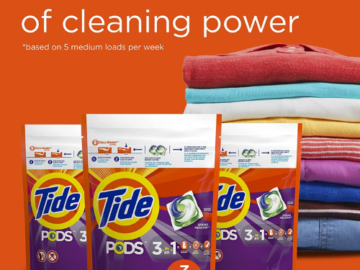 111-Count Tide PODS Spring Meadow Laundry Detergent Soap Pods as low as $24.84 After Coupon (Reg. $39.35) + Free Shipping! 22¢/Pac!