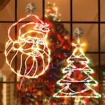 Set of 2 Santa Claus & Christmas Tree Window Silhouette Lights $11.49 After Code (Reg. $23) – FAB Ratings!