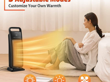 Portable Room Space Heater w/ Remote Control $28 After Code (Reg. $90) + Free Shipping