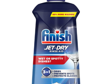 THREE Bottles of 225 Washes Finish Jet-Dry Rinse Aid Dish Drying Agent as low as $5.29 EACH Bottle (Reg. $10.14) + Free Shipping! 2¢/Wash + Buy 3, Save $10