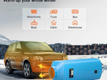 Bestauto 12V 2KW Diesel Air Heater $77.50 After Code (Reg. $155) + Free Shipping! – 5L Tank with Blue LCD Switch & Remote Control