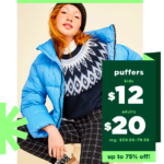 Old Navy: Puffer Jackets for the Family as low as $12 today!