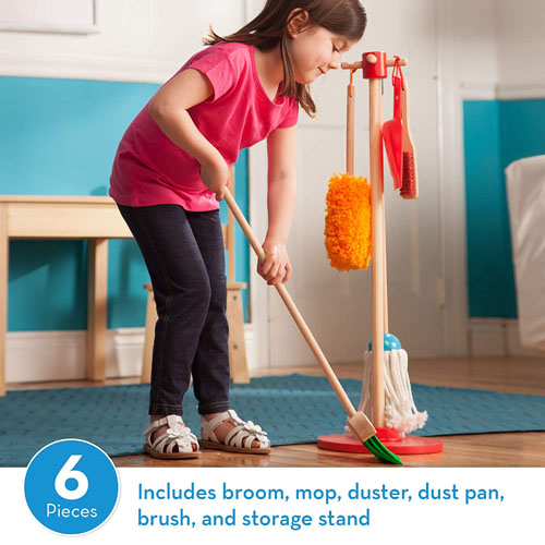 Melissa & Doug  6 Piece Pretend Home Cleaning Play Set $20.49 (Reg. $43) – Kids Broom And Mop Set For Ages 3+
