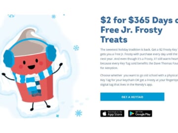 Free Wendy’s Frosty Treats For One Year With $2 Key Tag Purchase!