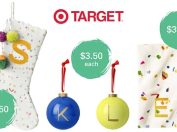 30% off Mongram Stockings, Ornaments & Towels