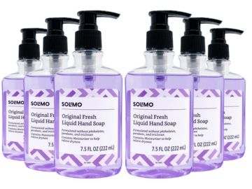 Amazon Brand Solimo Original Fresh Liquid Hand Soap, 6 pack only $5.73 shipped!