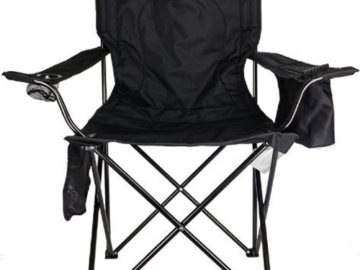 Coleman Camp Chair with 4-Can Built-In Cooler (Black) $20.99 (Reg. $34.99) – Strong steel frame supports up to 325 pounds!