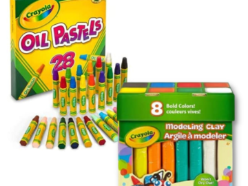 8 Count Crayola Modeling Clay in Bold Colors, 2lbs + 28 Assorted Colors Oil Pastels $15.58 (Reg. $18) – Safe and nontoxic, ideal for children!