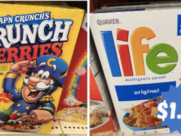 $1.49 Quaker Cap’n Crunch or Life Cereal with Kroger Stacking Deals