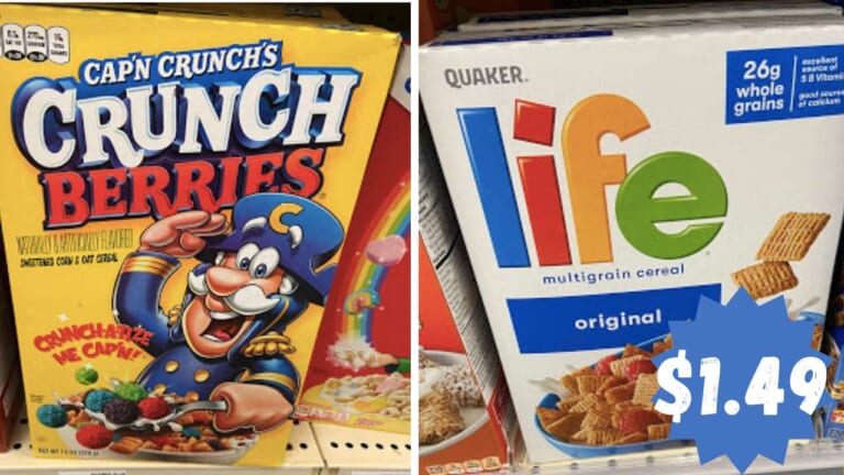 $1.49 Quaker Cap’n Crunch or Life Cereal with Kroger Stacking Deals