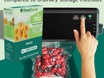 44 Count FoodSaver Vacuum Sealer Bags for Airtight Food Storage as low as $10.79 Shipped Free (Reg. $25) – 15K+ FAB Ratings! – 25$/Bag – 1 Quart Precut Bags!