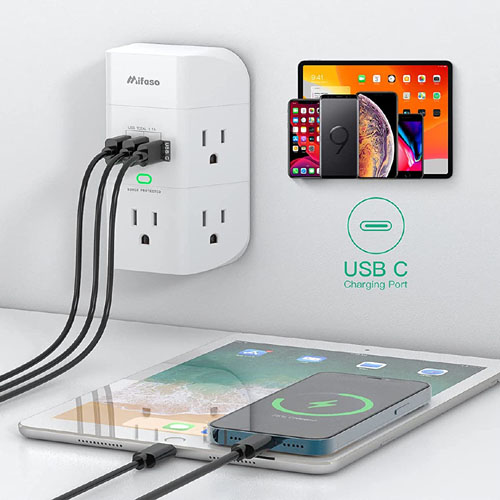 1800J 5-Outlet Wall Surge Protector with 1x USB-C, 2x USB-A Ports $9.99 (Reg. $14) – FAB Ratings!