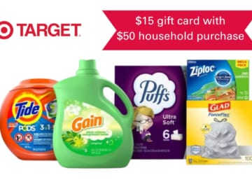 $15 Target Card With $50+ Household Purchase