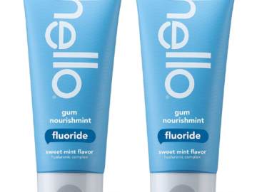 FOUR Sets of 2-Pack Hello Gum Nourishmint Fluoride Toothpaste as low as $2.78 EACH Set Shipped Free (Reg. $12) – FAB Ratings! $1.39/ 4 Oz Tube – LOWEST PRICE + Buy 4, Save 5%