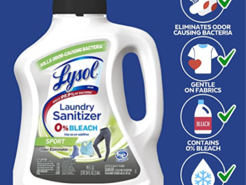 Lysol Sport Odor Eliminator Laundry Sanitizer, 90 Oz as low as $6.59 After Coupon (Reg. $12) + Free Shipping!