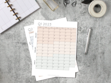 Free Printable 3-Month Quarterly Calendars