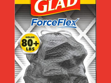 25-Count 30-Gallon Glad ForceFlex Drawstring Trash Bags as low as $5.38 After Coupon (Reg. $14.28) + Free Shipping – $0.25/Bag