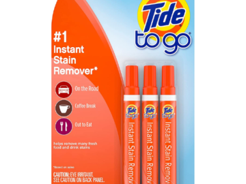 3-Count Tide To Go Instant Stain Remover Liquid Pen as low as $4.43 After Coupon (Reg. $17.91) + Free Shipping! $1.48/ 1.1 Fl Oz Pen!