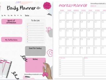 Free Printable Monthly and Weekly Planners for Women