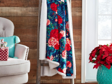 The Pioneer Woman Plush Throw Blanket, Floral $7.49 (Reg. $14.98)