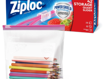 42-Count Ziploc Quart Food Storage Slider Bags as low as $3.38 After Coupon (Reg. $6.49) + Free Shipping! 8¢/Bag!