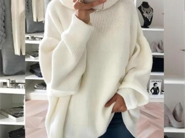 Get cozy in this Casual Loose Pullover Solid Color Turtleneck Sweater for only $16.17 After Code (Reg. $24.89) – soft fabric and is available in 5 great colors!