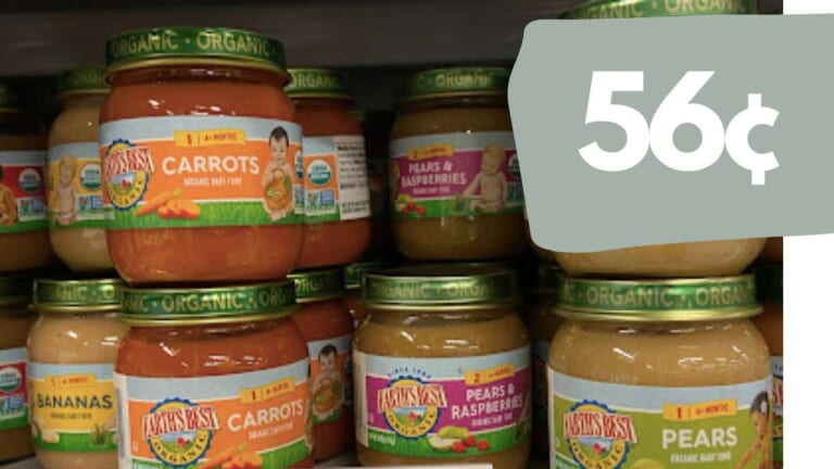 56¢ Earth’s Best Organic Baby Food Jars & Pouches