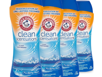 4-Pack Arm & Hammer Clean Scentsations Purifying Waters Laundry Scent Booster as low as $18.50 Shipped Free (Reg. $44) – $4.63/ 24 Oz Bottle