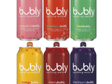 18-Count bubly Sparkling Water, 6 Flavor Variety Pack, 12 fl oz Cans as low as $8.96 After Coupon (Reg. $13.79) + Free Shipping – 50¢/Can – Zero Calories & Zero Sugar