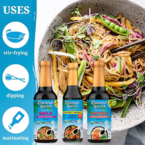 3-Count Coconut Secret Organic Sauces Variety Pack as low as $16.39 After Coupon (Reg. $24) + Free Shipping – $5.46 each – Coconut Aminos Original, Garlic Sauce & Teriyaki Sauce