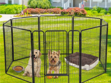 Create a safe and secure play area for your furry friend with this Yaheetech 8-Panel Dog Exercise Pen for just $112.49 (Reg. $191.99)