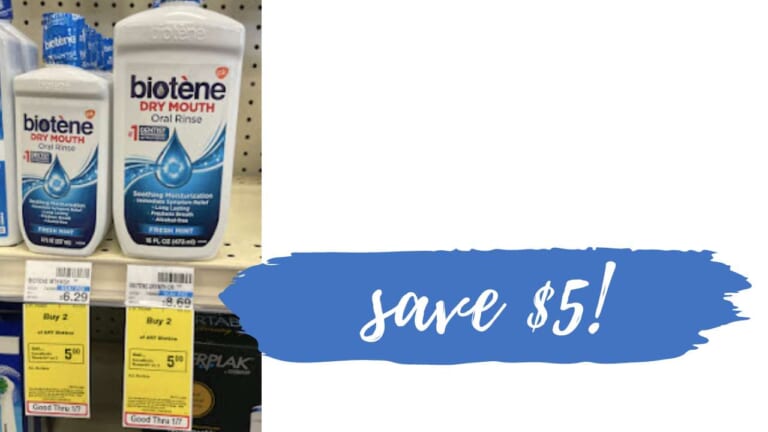 Save $5 off Biotene Dry Mouth Rinse | Makes it $1.29!