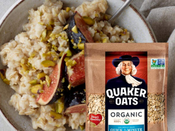 4-Pack Quaker Organic Quick Cook Oatmeal, 24 Oz as low as $16.56 After Coupon (Reg. $26.48) + Free Shipping – $4.14/Bag
