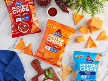 12-Count Atkins Protein Chips, Salty Snack Variety Pack as low as $16.64 After Coupon (Reg. $27.53) – $1.39 Each + Free Shipping! Chipotle BBQ, Nacho Cheese, Ranch, Keto Friendly