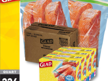 224-Count Glad Zipper Food Storage Freezer Bags, Quart Size as low as $23.93 After Coupon (Reg. $52.53) + Free Shipping – 11¢/bag!