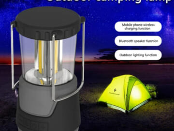 Battery Powered Integrated LED Outdoor Lantern with Bluetooth Speaker $19.99 (Reg. $37)