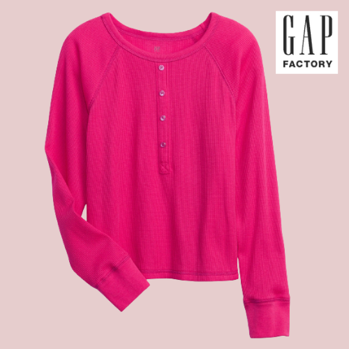 Gap Factory Girls’ Waffle-Knit Henley Shirt $3.60 After Code (Reg. $30) + Free Shipping